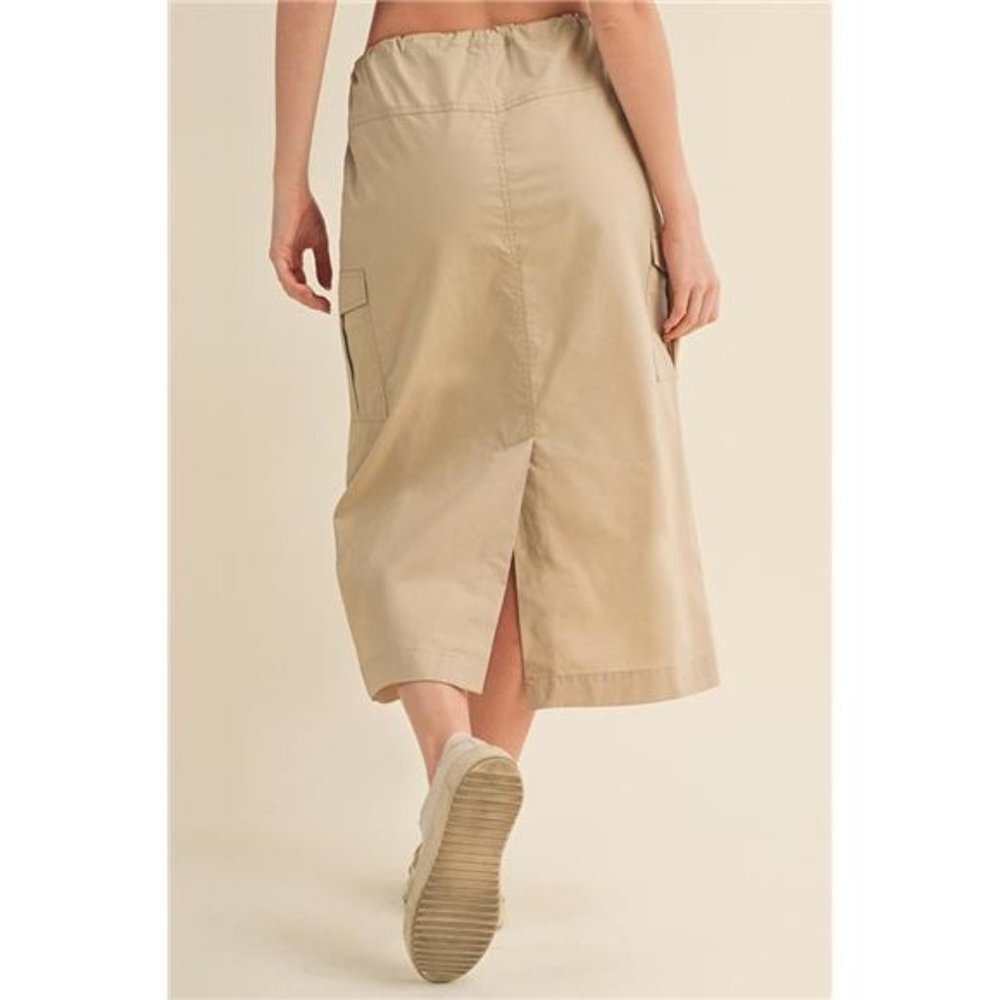 NEW! Cargo skirt with drawstring midi skirt - Picture 4 of 6